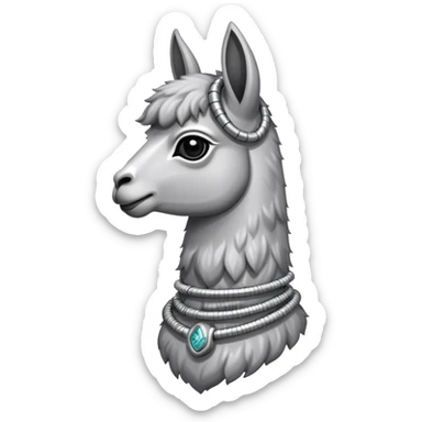 llama with steel resilient coil around the neck sticker