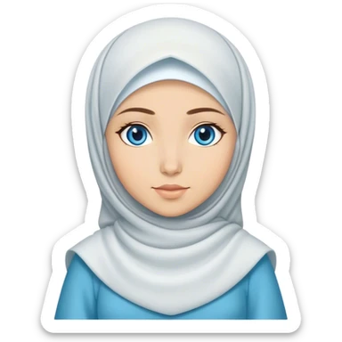 Turkish beautiful finish Konya girl blue eyes with hijab mevlana rumi dress sticker