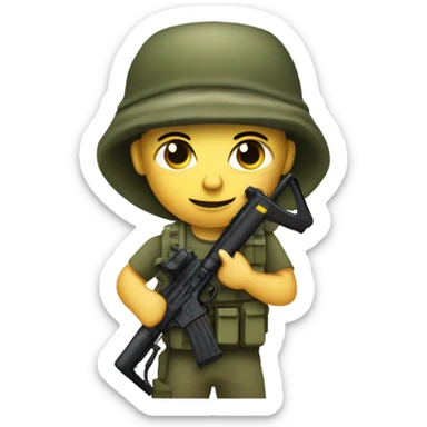 recon marine with M16 rifle and soft camo jungle hat  sticker