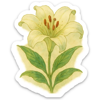 lily flower, natural colors, soft, fairy-like atmosphere, no background, square size sticker