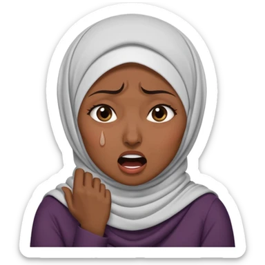 A hijabi woman choking herself out of frustration and anger sticker