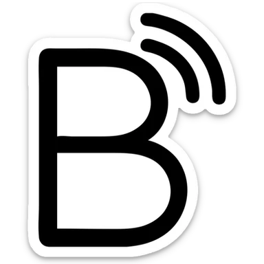 Monoline capital B whose upper loop breaks into three outward arcs sticker