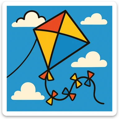 A kite flying in the sky sticker