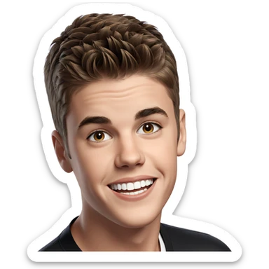 boy with brown hair smiling sticker