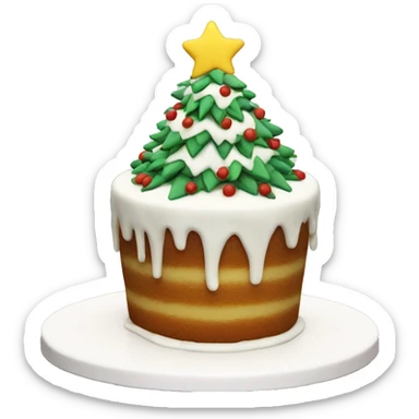 White Christmas Tree Cake sticker
