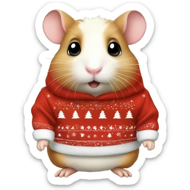 Hamster wearing christmas Sweatshirt  sticker