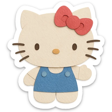 paper craft style Hello Kitty sticker