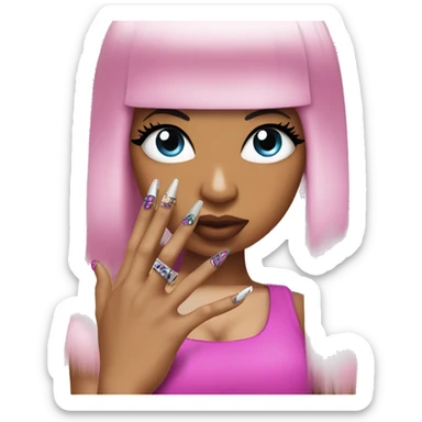 Nicki Minaj with nails sticker