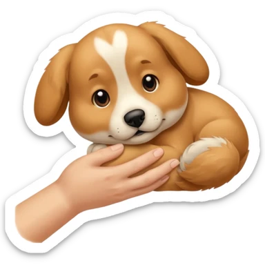 hand pets an animal sticker