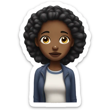 black girl rolling her eyes  sticker