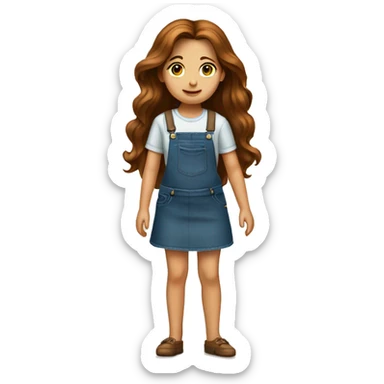 Kleines Mädchen mit braunen Haaren sticker