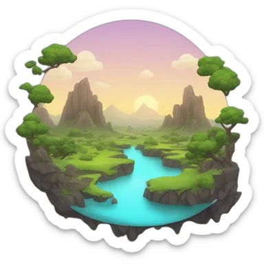 Fantasy landscape sticker