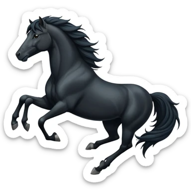 black stallion running pose sticker