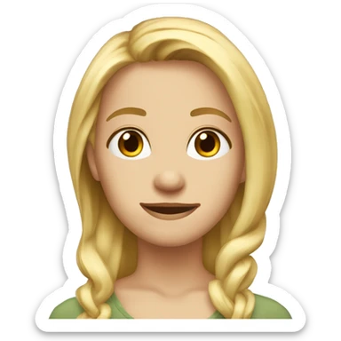 a blond firness giel with long hair and brown eyes sticker