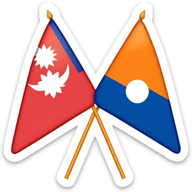 Nepal flag like orange colour flag sticker