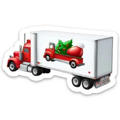 Semi trailer truck with Santa on top sticker