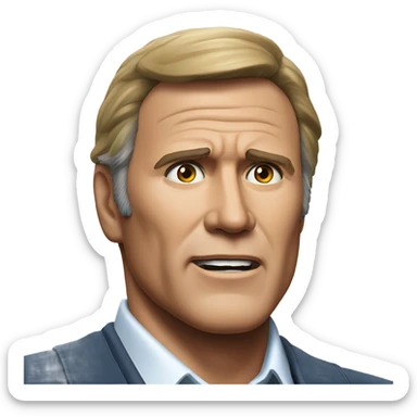 Close up real life picture of Lee Majors sticker