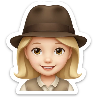 a baby girk with fedora  sticker