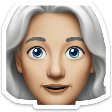 realistic bc portrait of a older woman with blue eyes  sticker
