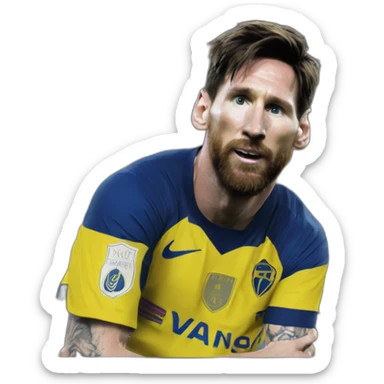 messi montado a boca juniors sticker