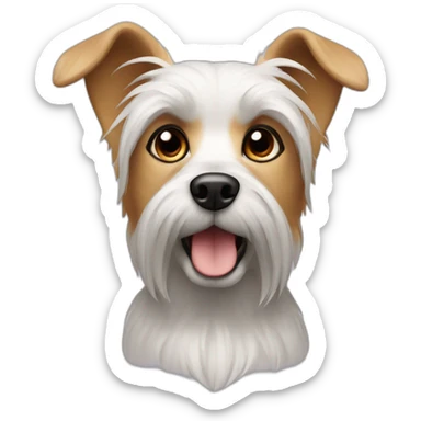 Yorkshire dog with silver pointed ears and black eyes sticker