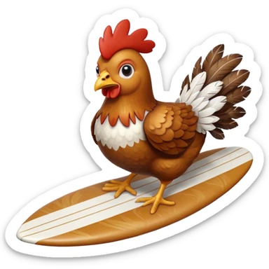 Chicken surfing sticker