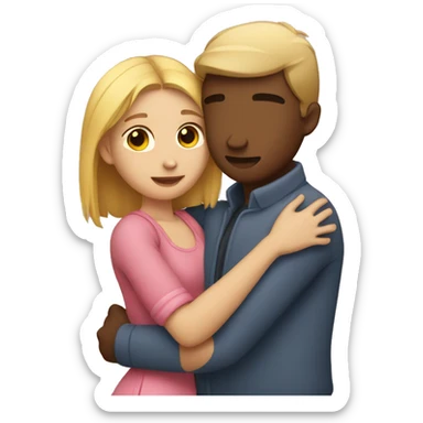 Girl with boyfriend hug sticker
