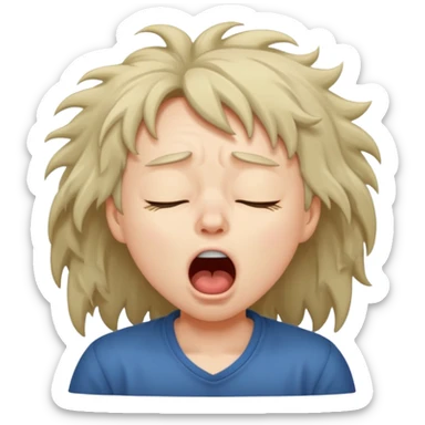 yawning sleepy character sticker
