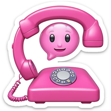 pink phone call \caller id bubble sticker