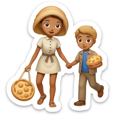 girl walking boy like doh sticker