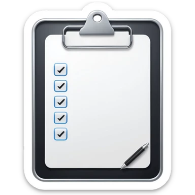 clipboard with return icon in upper corner sticker