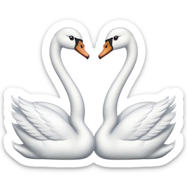 A two swan faced each other sticker