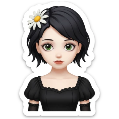 goth black daisy sticker