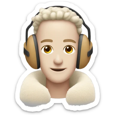 beige sherpa earmuffs sticker