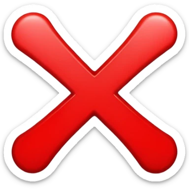 a red X sticker