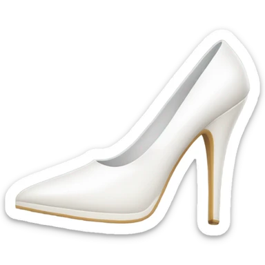 white latex heel shoe front view sticker