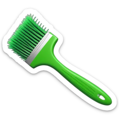 comb brush green sticker