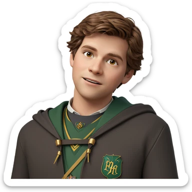 brown-haired boy in hogwarts uniform sticker