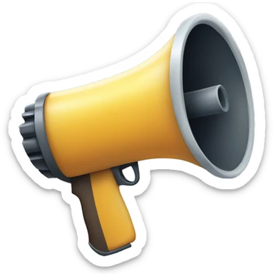 weapon-shaped megaphone sticker