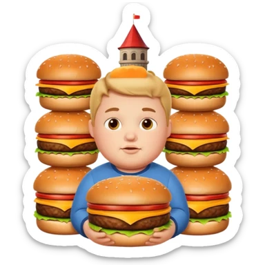 Fat Boy with burger tower sticker