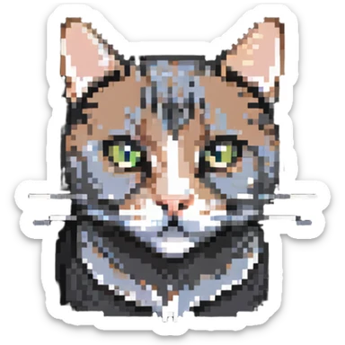 cat with whiskers sticker