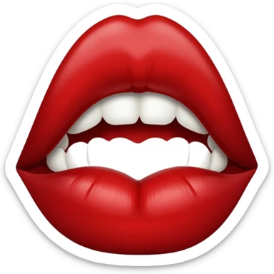 Dark red lips kissed sticker