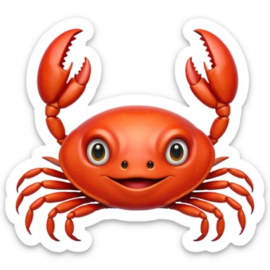 cute crab with big eyes and a smiling face, variation 4 sticker