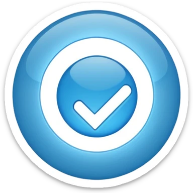 Blue tick emoticon sticker