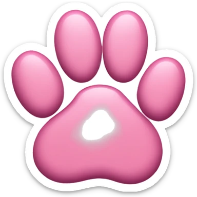 Paw pink colour sticker