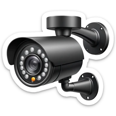 security surveillance CCTV camera mounted on wall sticker