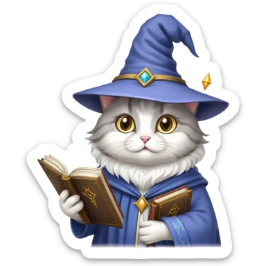 Wizard cat sticker