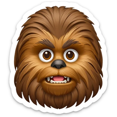 pero la cara de chewbacca en formato png con menos detalle sticker