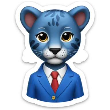 Cub panther wearing a blue blazer sticker