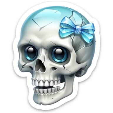 make the bow be holding the skull together make the skull see threw crystal sticker